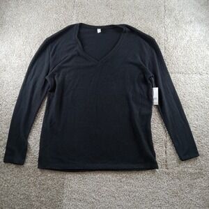 Nordstrom BP Sweater Womens Medium Black V Neck Pullover Long Sleeve Lightweight